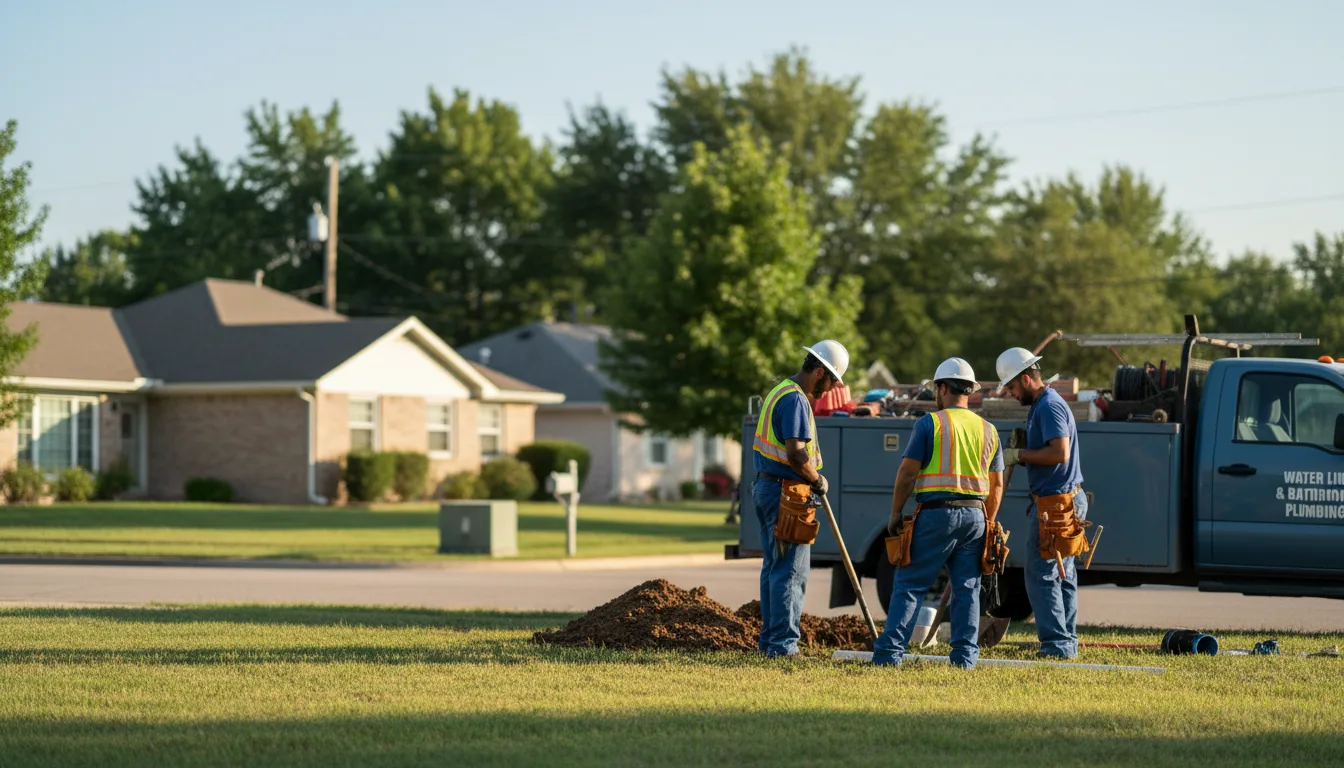 Residential water line and bathroom plumbing service in Perry, AR